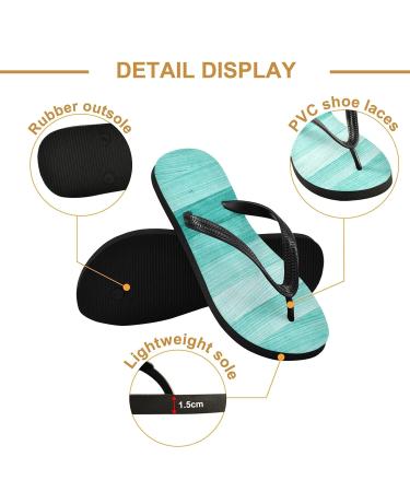 Mnsruu Wooden Flip Flops - Turquoise Green | Luxury Travel & Spa Footwear for Men & Women - XS Size - Buy Online on GoSupps.com