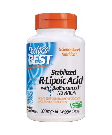 Doctor's Best Stabilized R-Lipoic Acid with BioEnhanced Na-RALA 100 mg 60 Veggie Caps