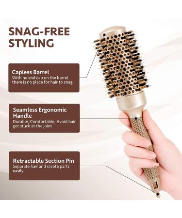 AIMIKE Round Brush for Blow Drying - Nano Ceramic & Ionic Hair Brush, 1.7 Inch Professional Styling Tool - Buy Online on GoSupps.com