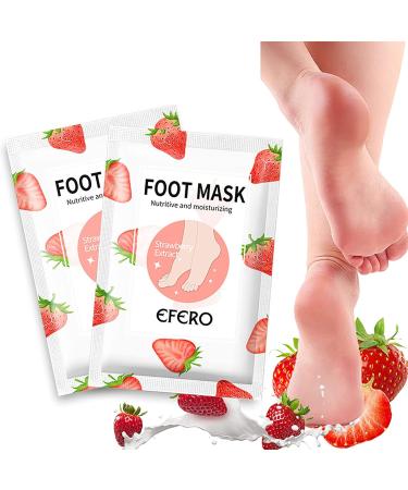 Yueci FootMeast Strawberry Foot Mask - Deep Exfoliation for Dead Skin & Callused Heels | 1 Pair Corneal Socks for Soft Feet - Foot Care Solution - Buy Online on GoSupps.com