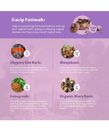 Vaginal Moisturizer Capsules - Kacip Fatimah & Manjakni for Muscle Tone | Vegan USA Made - 60 Capsules - Buy Online on GoSupps.com