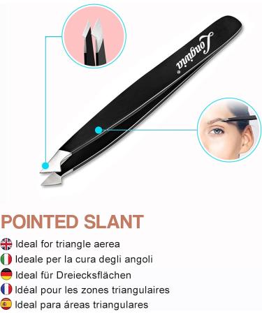 Longivia High-Quality Stainless Steel Eyebrow Tweezers - 4 Piece Set Test Winner for Precision Plucking & Splinter Removal - Buy Online on GoSupps.com