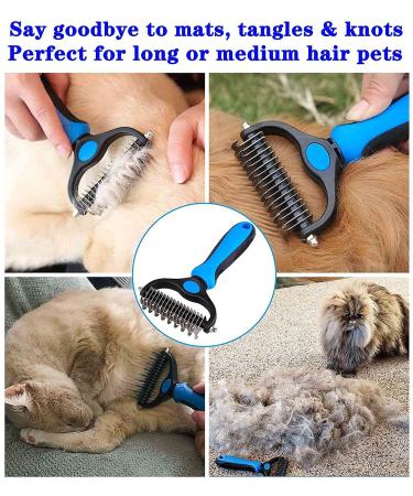 Hyda Upgraded Undercoat Rake for Dogs & Cats | Dematting Tool for Deshedding & Grooming | Tangles, Knots, Mats Removal | Blue and Black - Buy Online on GoSupps.com