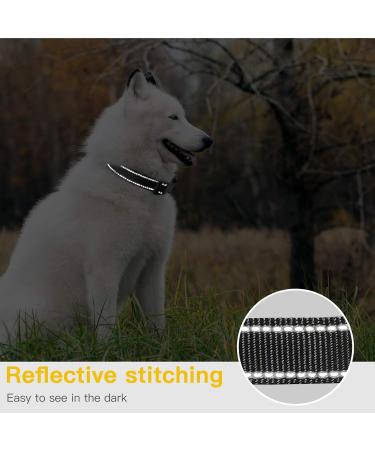 Heele Reflective Dog Collar - Soft Neoprene Padded Nylon for Small Medium Large Dogs - Adjustable Sky Blue (26-38cm) - Buy Online on GoSupps.com