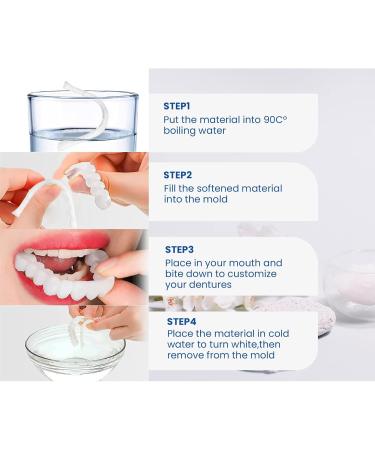 Flipped Warm Prostheses Teeth - 2 Pairs of Provisional Dentures & Artificial Veneers for Top & Bottom - Buy Online on GoSupps.com