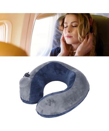Cyllde Self-Bladable Travel Cushion | U-Shaped Neck Support | Dark Blue & Gray | Portable & Comfortable for Sleeping | International Shipping - Buy Online on GoSupps.com
