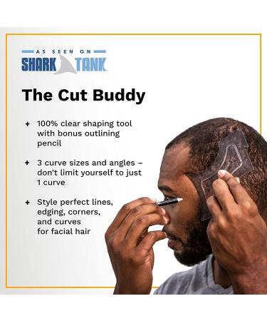 The Cut Buddy Shaping Styling Tool | AS SEEN ON SHARK TANK | 100 Clear Guide + Bonus Pencil | For Beard, Hairline, Mustache | Trimmer or Razor - Buy Online on GoSupps.com