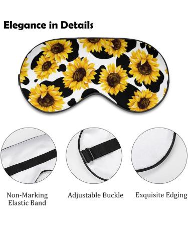 Cows Skin Sunflower Sleep Mask for Women | Adjustable Eye Shades with Elastic Strap - Buy Online on GoSupps.com
