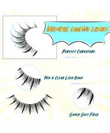 Emeda Manga Eyelash 10 Pairs - Stylish Anime & Cosplay Lashes 100% Handmade Soft & Natural with Transparent Band - Buy Online on GoSupps.com