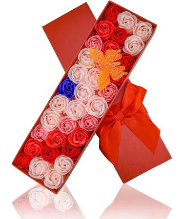 JIALEEY 33 PCS Floral Scented Bath Soap Rose Flower Petals Essential Oil Set - Perfect Valentine's Day Gift for Her - Buy Online on GoSupps.com