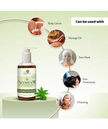 SKINCARE SUNDAY 100% Pure Neem Oil | Supports Healthy Hair Skin Nails & More | 100% natural organic hair oil | Healthy Hair Growth - 16 oz - Buy Online on GoSupps.com