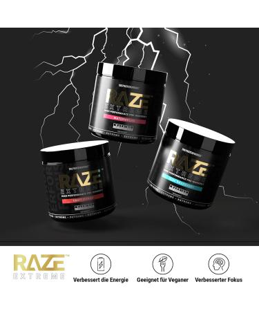 Protein Works Raze Extreme Pre-Workout Powder - Blue Raspberry | Boost Energy with Creatine Caffeine & Beta Alanine | 30 Servings - Buy Online on GoSupps.com
