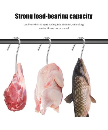 Cyiou 8-Piece Stainless Steel Meat Hooks | Reusable Grilling & Smoked Fish Hooks for Perfect Results - Buy Online on GoSupps.com