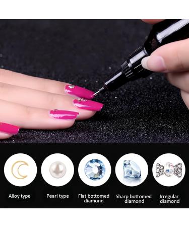 2 Piece Nail Rhinestone Glue Set Resin Nail Gemstone Adhesive Glue Needle Brush Dual Purpose Jewelry Glue UV Gel for Nail Art Salons DIY Enthusiasts Decorations Tools 10ml - Buy Online on GoSupps.com