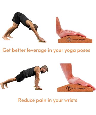 NamaStrength Cork Yoga Wedge Set - Non-Slip Wrist Support Blocks (Set of 2) - Buy Online on GoSupps.com