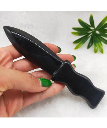 Crystal Rough 1pcs Natural Quartz Crystal Hand Carved Crystal Obsidian Knife Crafts Crystal Stone Home Decoration Gifts - Buy Online on GoSupps.com