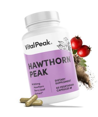 Vital Peak Hawthorn Peak 900 mg - Supports Heart & Cardiovascular Health - Hawthorn Berry Leaf Extract Supplement - Promotes Overall Wellness - Vegan Gluten Free Dairy Free Non-GMO - 60 Capsules