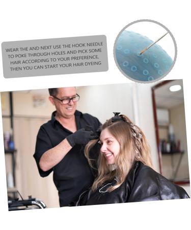 1 Set Hair Color Highlighter Cap Salon Hair Coloring Dye Cap Hair Bleaching Kit Hair Bleaching Cap Color Hair Dye Hair Coloring Caps Colored Hat Crochet Stainless Steel Clamshell 22X16X1CM blue - Buy Online on GoSupps.com