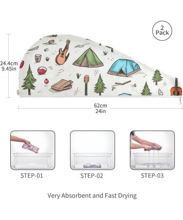 Camper Cactus Hair Towel 2 Pack - Super Absorbent Quick Dry Hair Turbans & Head Towels for Women & Girls - Buy Online on GoSupps.com
