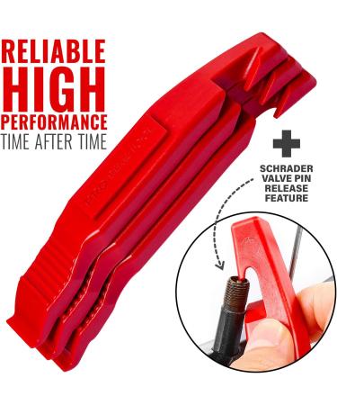 PRO BIKE TOOL Bike Tire Levers 3 Pack - Durable Tire Removal Tool for Road & Mountain Bikes - Red Bicycle Tire Lever for Flat Tire Repair - Buy Online on GoSupps.com