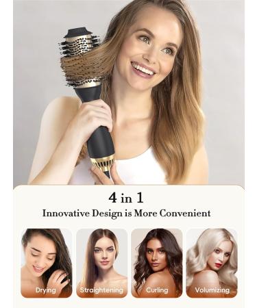 Hot Hair Blow Dryer Brush Plus 2.0 One-Step Volumizer - Adjustable Temperature, Lightweight Gold Brush for Drying & Styling Hair - Buy Online on GoSupps.com