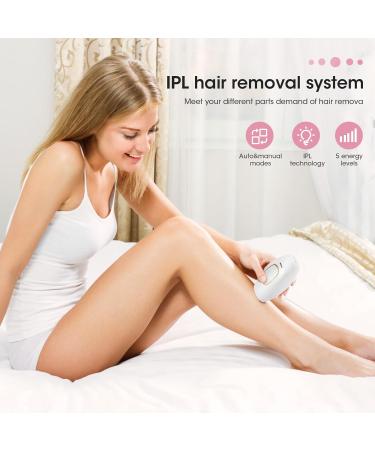 IPL Hair Remover Mini Home Laser - 500,000 Flashes, 5 Energy Gears - Body Face Bikini Area - Portable Lightweight - Gifts for Women and Men (White) - Buy Online on GoSupps.com