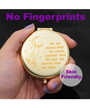 Muminglong Little Bear Inspirational Makeup Mirror - Braver Than You Believe (Gold) - Buy Online on GoSupps.com