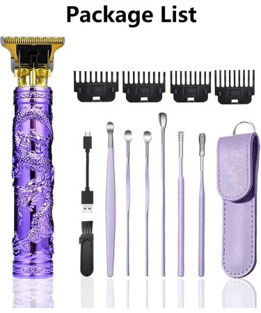 Buy Cordless Hair Clippers for Men - Portable 5.7 Inch Rechargeable Hair Remover with 6 Earpick Tools (Purple) | Best International Shipping - Buy Online on GoSupps.com