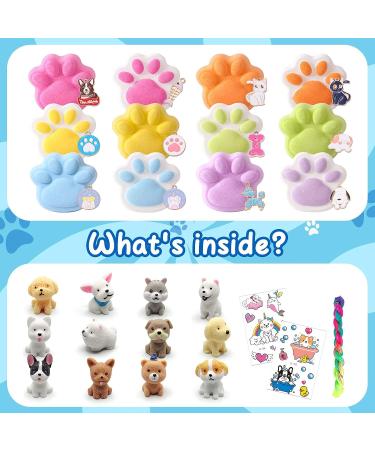 G.C Paw Bath Bombs for Kids with Surprise Puppy Toys - 12Pcs Organic Bubble Bath Fizz Balls & Necklace for Boys and Girls - Non-Inside, Natural Toddler Bath Bombs - Buy Online on GoSupps.com