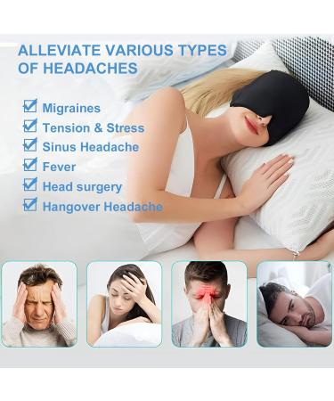 ABRVUAHM Migraine Relief Cap Reusable Cold Hot Therapy Migraine and Headache Relief Cap Cold Pack with Head Wrap for Stress Relief Tension Headache Sinus Stress Puffy Eyes (Black) - Buy Online on GoSupps.com