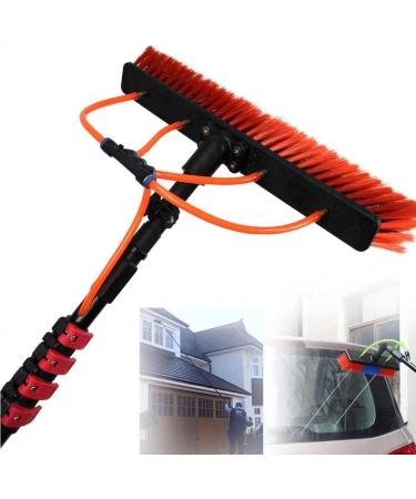 Window Cleaning Brush Water Pole Kit Water Fed Cleaning System Aluminum Outdoor Cleaner Cleaning and Washing Tool for Window Glass 30cm Brush Head 5.4M (55cm Brush Head 3.6M)