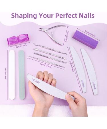 ALLE'S 12 Pieces Professional Metal Nail Files and Cuticle Pusher Capsule Cutters Brush Tools for Ingrown Toenails and More Complete Manicure Kit Nail Buffers Set - Buy Online on GoSupps.com