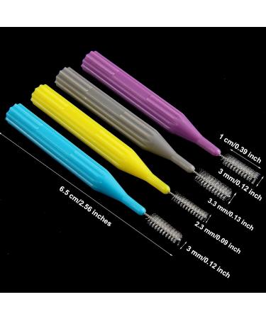 100 Pieces Interdental Braces Brush Set for Oral Hygiene - Light Blue/Grey/Purple - Buy Online on GoSupps.com