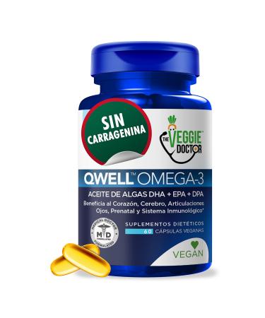 Omega 3 Vegano en C psulas & M s Puro que Los Suplementos Alimenticios de Aceite de Pescado - cidos Grasos DHA DPA EPA con Vitamina E - Articulaciones Prenatal Sistema Inmune. Sin Carragenina