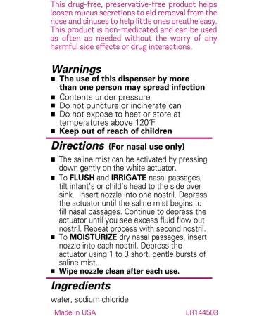 Little Remedies Sterile Saline Nasal Mist 2 Fl Oz - Safe for Newborns | Pack of 1 - Buy Online on GoSupps.com