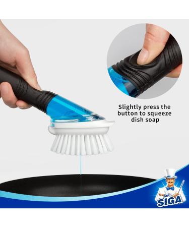MR.SIGA Soap Dispensing Dish Brush Storage Set Kitchen Brush with Holder for Pot Pan Sink Cleaning - Buy Online on GoSupps.com