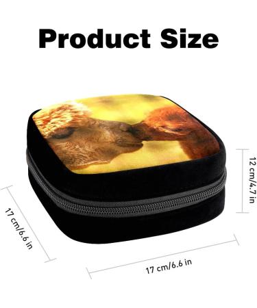 GIAPB Period Storage Bag | Sanitary Napkin Holder | Makeup Pouch | Alpaca Animal Design - Buy Online on GoSupps.com