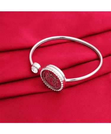 Healifty Crystal Aromatherapy Bracelet | Essential Oil Diffuser Cuff Bangle | Stainless Steel Butterfly Jewelry for Valentine's Day - Buy Online on GoSupps.com