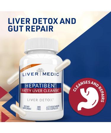 Liver Medic Hepatiben Liver Detox Cleanse Capsules - Non-GMO Liver Supplement with Milk Thistle, Turmeric & L-Glutathione - 60 Vegetarian Capsules - Buy Online on GoSupps.com