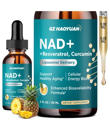 NAD Liquid Supplement for Women, Liposomal NAD+ Drops 1200MG with NAD Plus Resveratrol, Tmg, Quercetin, Anti-Aging, Cell Regeneration, Energy & Metabolism Support, Pineapple Flavor Pineapple 2 Fl Oz (Pack of 1)