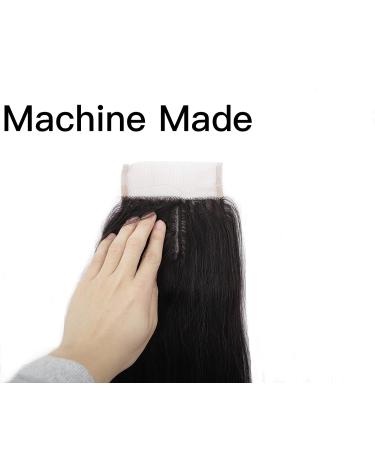 Lace Closure 4X4 Straight Brazilian Virgin Hair Swiss Lace Natural Black Closure | 8 Inch Free Part | 8A Machine Made STW Closure - Buy Online on GoSupps.com