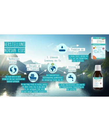 Norsan Omega 3 Fisch l - High-Dose 2 Series Pack (2x150ml) | Premium Omega 3 Oil for Children | 1.120mg EPA & DHA per Portion - Buy Online on GoSupps.com