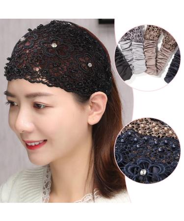 FZBNSRKO 4-Piece Wide Floral Pearl Lace Headband Set for Women - Fashion Hair Accessories in Random Colors - Buy Online on GoSupps.com