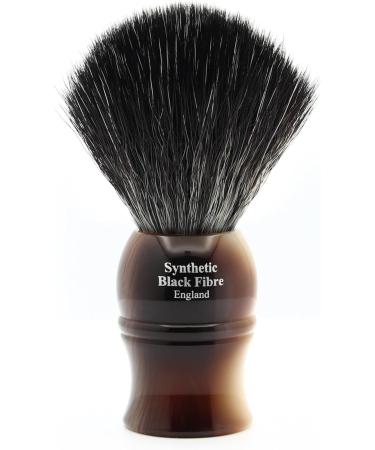 Edwin Jagger Classic Black Synthetic Fibre Shaving Brush - Eco-Friendly Vegan Exfoliating Brush for Men and Women - Buy Online on GoSupps.com