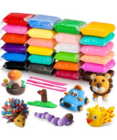 CiaraQ Modeling Clay Kit - 24 Colors Air Dry Ultra Light Clay  Safe & Non-Toxic  Great Gift for Kids.