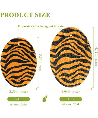 3-Pack Cleaning Kitchen Sponges Oval Tiger Stripes Orange Kitchen Cellulose Dishwashing Wood Pulp Cotton - Buy Online on GoSupps.com
