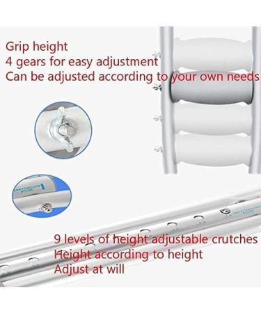 Walking Crutches Medical Underarm Crutches for Adults Lightweight Adjustable Axillary Crutches Stainless Steel Walking Stick with Comfortable Handle Pads for Women Men Lightweight Walking Ai Pair M - Buy Online on GoSupps.com