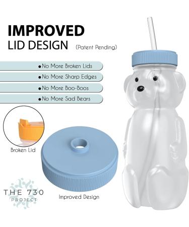 Honey Bear Straw Cup 2-Pack with Travel Lid | 8oz Baby Cup with Improved Design | Straw Learning Therapy Cup | Blueberry Pie/Firetruck - Buy Online on GoSupps.com