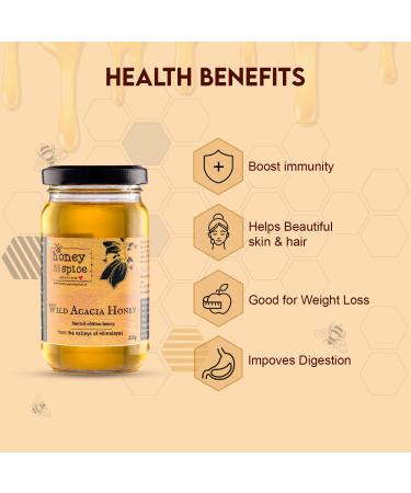 Honey and Spice Wild Acacia Honey from the Valleys of Himalayas with No Added Sugar & Preservatives 250 Gm - Buy Online on GoSupps.com