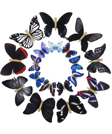 18 pieces of butterfly hair clips glitter hair clips butterfly snaps hair clips for young women hair accessories (fashionable styles)